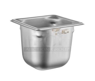 Brand new Vollrath Super Pan 3 Series, 1/6-size, 6" deep stainless steel anti-jam steamtable pan, model 90662.