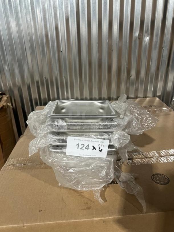 Brand new Vollrath Super Pan 3 Series, model 90662, commercial stainless steel 1/6-size, 6" deep anti-jam pan.