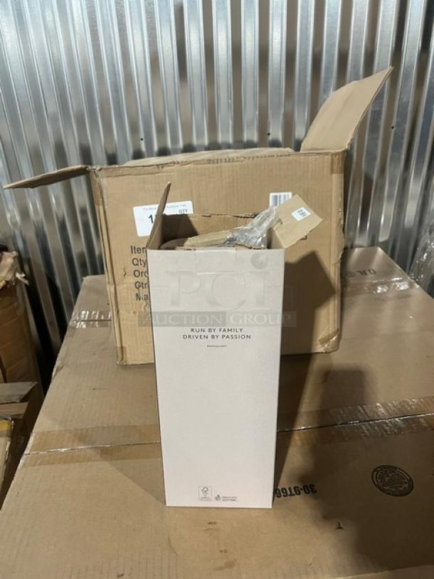 Blomus Water Splash Series handmade mouth-blown 34 oz glass carafe, model 63807, in sealed packaging.