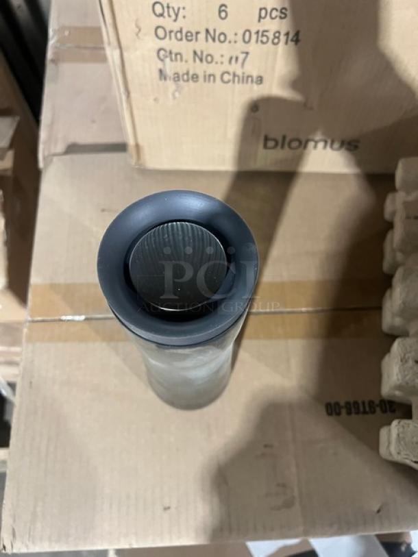 Brand new Blomus Water Splash Series handmade mouth-blown smoked glass carafe, 34 oz, Model 63807, excellent condition.