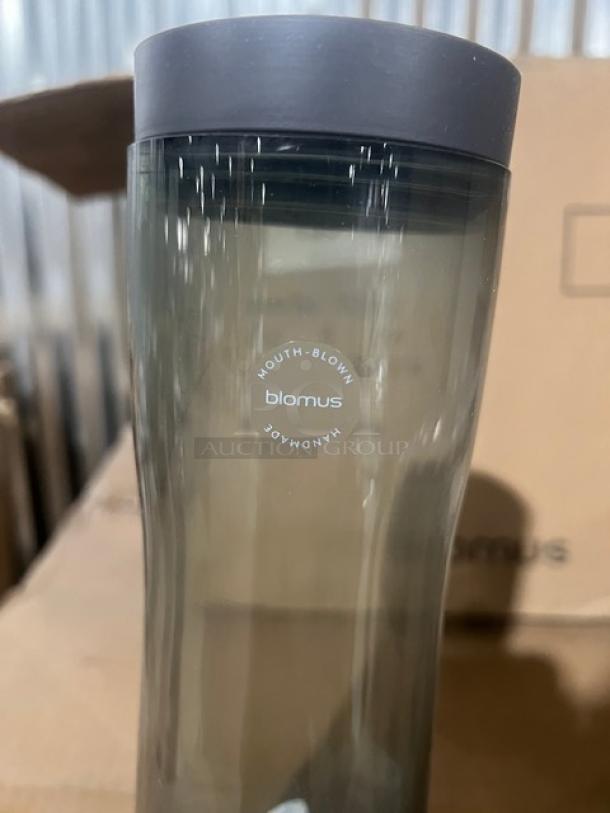 Blomus Water Splash Series glass carafe, model 63807, smoked, mouth-blown, handmade, 34 oz, brand new.