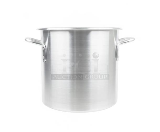 Brand new Vollrath Wear-Ever 9 Qt. aluminum stock pot, model 4302, with dual handles; ideal for commercial use.