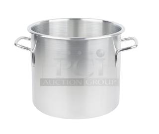 Brand new Vollrath Wear-Ever Series 12 Qt. aluminum stock pot, model 4303, with rolled edge and handles.