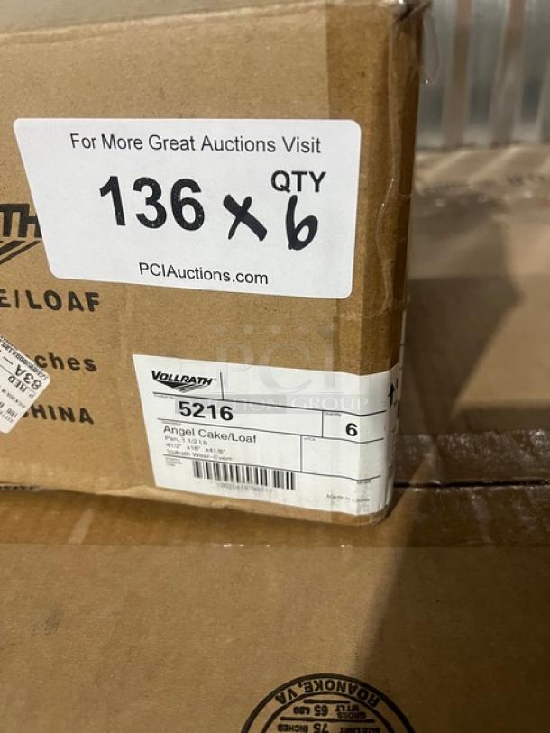 Vollrath Wear-Ever aluminum angel cake/loaf pan, model 5216, brand new in box. Quantity 6. Ideal for commercial use.