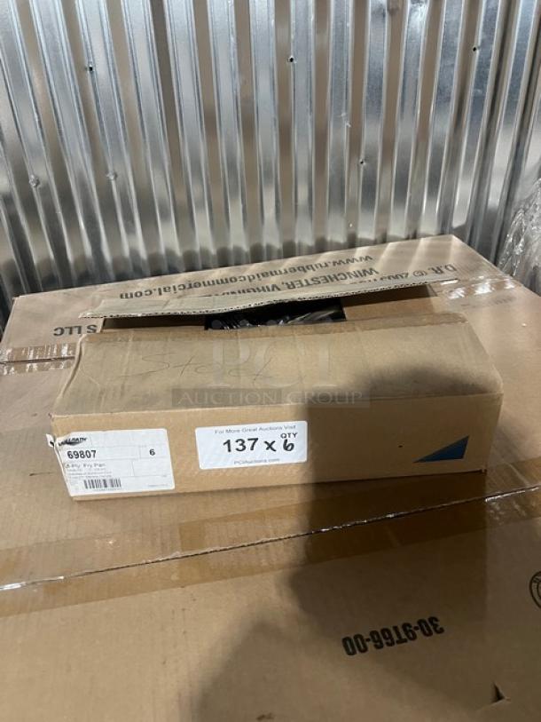 Vollrath Tribute 7" fry pan, induction-ready, stainless steel with black grip. Model 69807. New in original box.