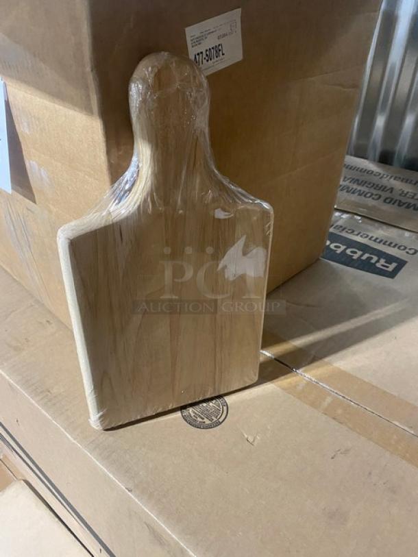 Brand new TableCraft Model 79 wooden bread/charcuterie board, 13.5"x7.5", shrink-wrapped, with natural finish.