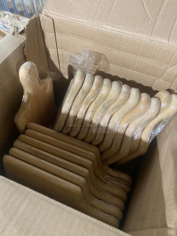 Brand new TableCraft wooden charcuterie boards, model 79, 13.5"x7.5", natural finish, boxed, ready for use or display.