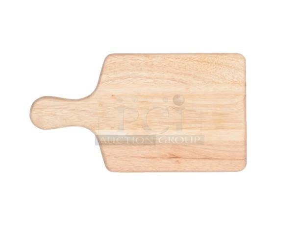 Brand new TableCraft Model 79 wooden bread/charcuterie board, 13.5"x7.5", natural finish, handheld design.