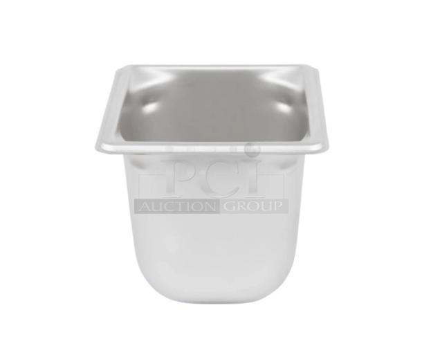Brand new Vollrath Super Pan 3 Series 1/6-size, 6" deep stainless steel anti-jam steamtable pan, model 90662.