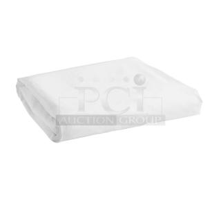 Brand new Thomaston Mills white sheet, model T180, 50/50 cotton-polyester blend, 108"x115", no iron percale.