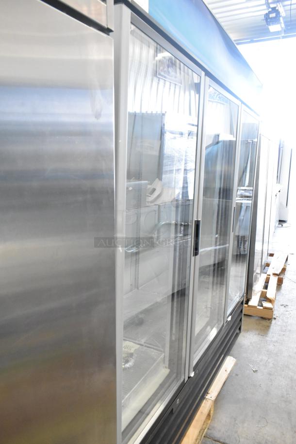 Brand new 2026 Hoshizaki RM-65-HC commercial 3-door reach-in cooler. Stainless steel, 115V, 1 phase.