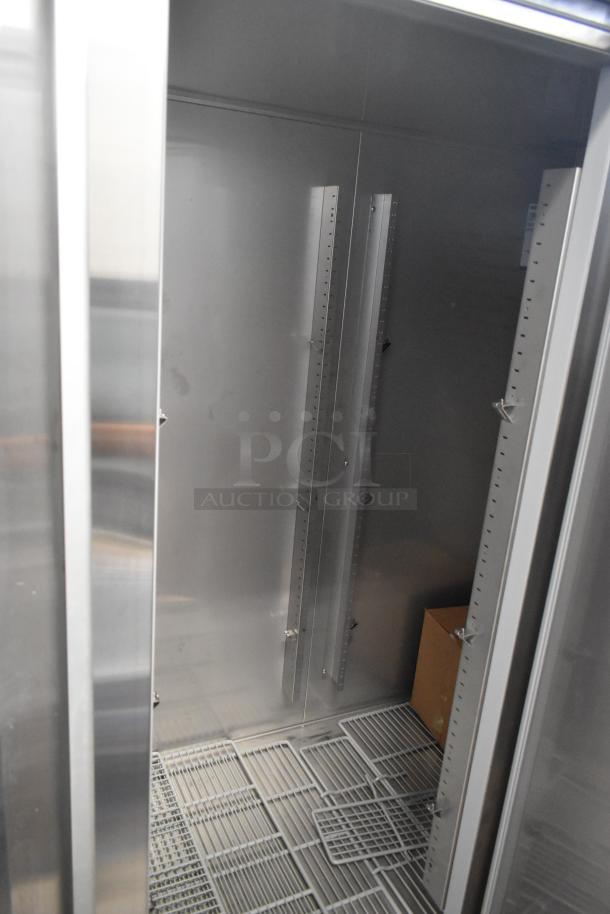 New 2026 Hoshizaki R3A-FS commercial 3-door reach-in cooler, 115V, 1 phase, spacious interior with adjustable shelves.