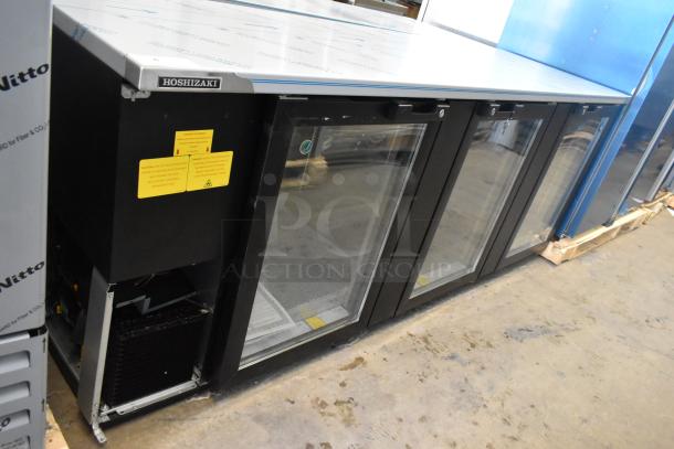 Brand new 2022 Hoshizaki BB95-G 3-door back bar cooler, 115V, 1 phase. Features glass doors, commercial use.