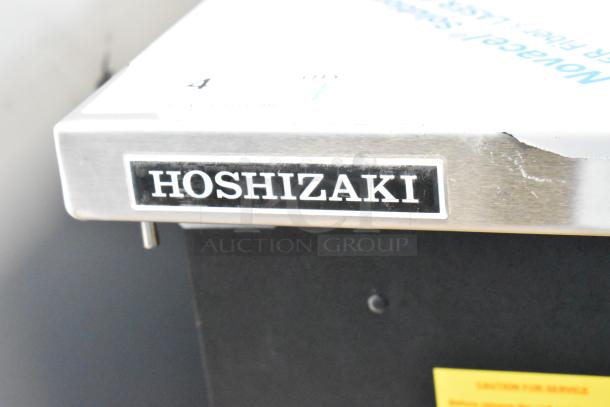 Brand new 2022 Hoshizaki BB95-G 3-door bar cooler, 115V, 1 phase, stainless steel, label showing "HOSHIZAKI."