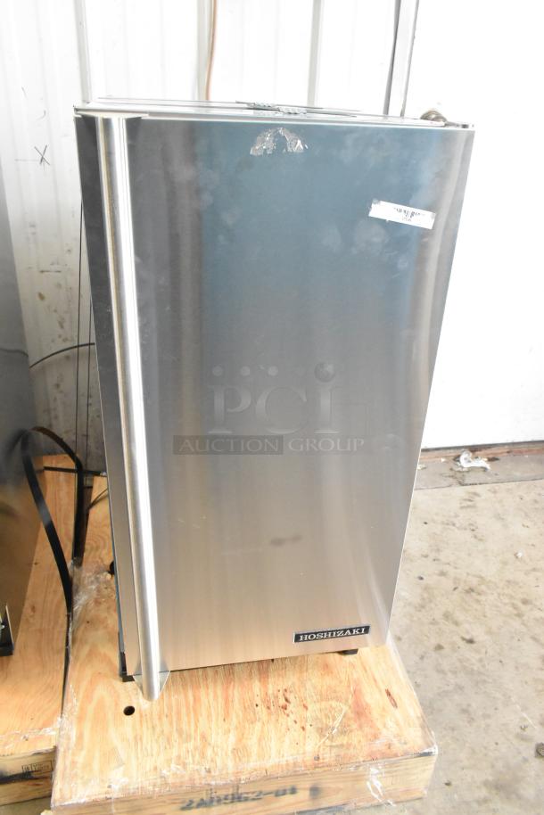 Brand new Hoshizaki AM-50BAK-AD ice machine. Commercial top hat cuber, 115 volts, stainless steel, pristine condition.