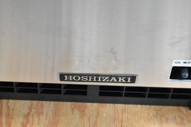 BRAND NEW 2025 Hoshizaki AM-50BAK-DS Top Hat Ice Machine, 27 lb. bin, 115V, 1 Phase, model label visible.