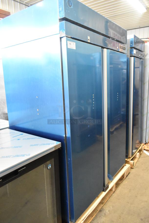 Brand new 2025 Hoshizaki R2A-FSN commercial 2-door reach-in cooler. Blue finish, 115 volts, 1 phase, pristine condition.