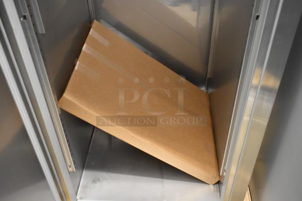 Brand new 2025 Hoshizaki R1A-FSL commercial reach-in cooler, single door, 115 volts, 1 phase, with interior packaging.