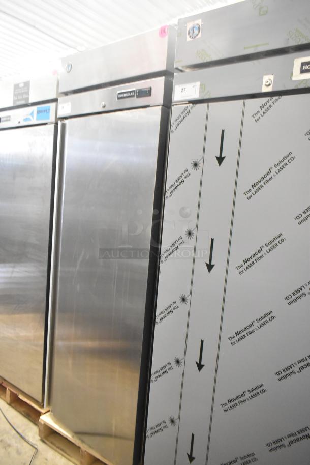 Brand new Hoshizaki R1A-FS commercial single door reach-in cooler, stainless steel, 115 volts, 1 phase.