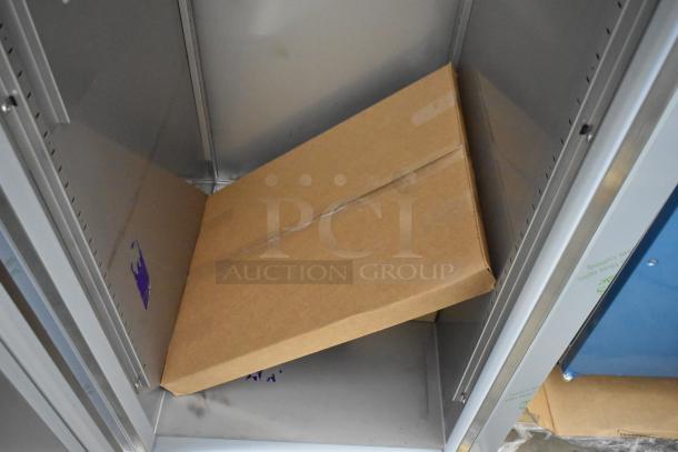 Brand new 2026 Hoshizaki R1A-FSL single-door reach-in cooler with commercial casters, 115V, 1 phase, in packaging.