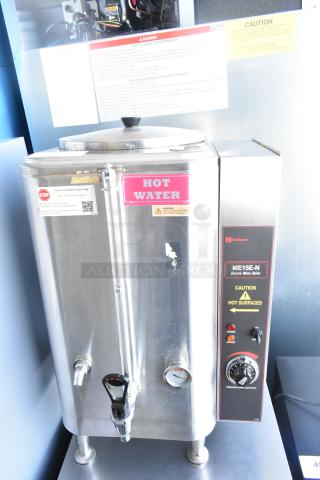 Cecilware ME15EN Commercial Water Heater, 120V, 1 Phase, stainless steel, labeled "Hot Water," in used condition.