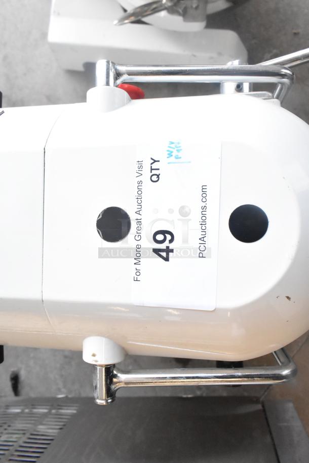 Eurodib M20A 20 Quart Planetary Dough Mixer, includes metal bowl, bowl guard, dough hook, and whisk. 120V, 1 Phase.