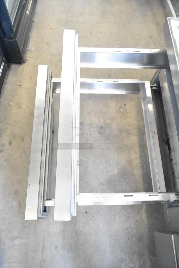 Coldline CB-72 commercial chef base, 4 drawers, metal frame, on casters. Suitable for 115 volts, 1 phase. Appears in good condition.