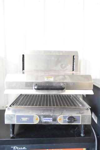Equipex SEM60Q commercial salamander cheese melter, stainless steel, 208/240V, 1 phase, in good condition.
