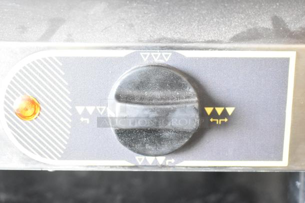 Equipex SEM60Q Salamander control dial with settings, orange indicator light on control panel. 208/240V, 1 Phase.