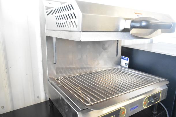 Equipex SEM60Q Commercial Salamander Cheese Melter, 208/240V, 1 Phase. Stainless steel, with adjustable grilling rack.