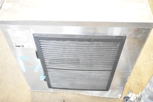 Hoshizaki KMD-410MAJ ice machine head, 115V, 1 phase, stainless steel, visible brand label, vented front panel.