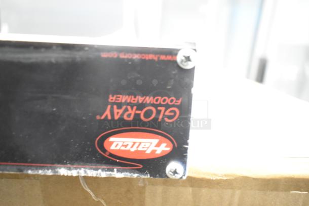 Hatco GRFFL Glo-ray Heat Strip Warmer, shown with label. 120 Volts, 1 Phase, in good condition.