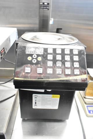 Yjingrui countertop automatic fructose dispenser for bubble tea, 110 volts, keypad interface, visible brand label.