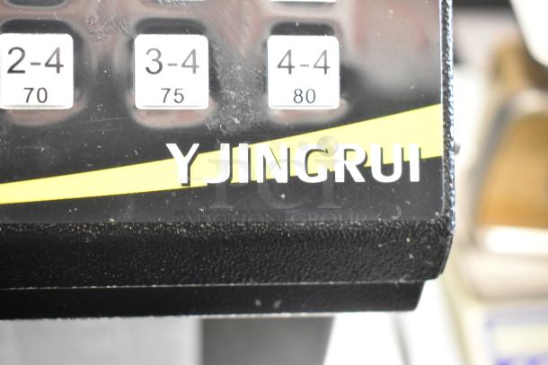 Yjingrui countertop automatic fructose dispenser with control panel, model for bubble tea, 110 volts, featuring user-friendly button interface.