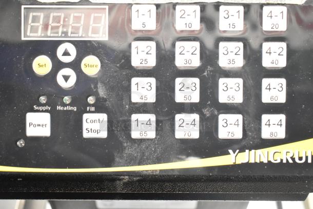 Yjingrui Countertop Automatic Fructose Dispenser, control panel with multiple settings, 110V, 1 Phase, for bubble tea.