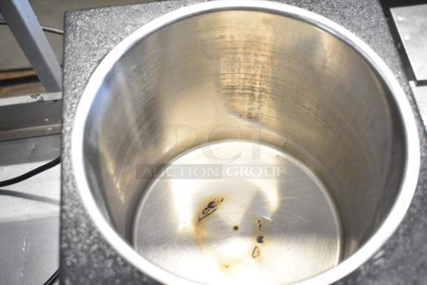 Yjingrui countertop automatic fructose dispenser, stainless steel interior, minor discoloration, 110V, 1 phase, used condition.