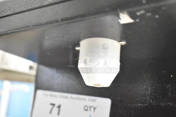 Yjingrui Automatic Fructose Dispenser spout, part of bubble tea equipment, model 110V, 1 Phase. Auction lot label visible.