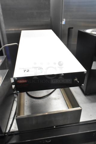 Hatco Glo-Ray countertop food warming strip station, 120 volts, 1 phase, metal finish, visible model labeling.