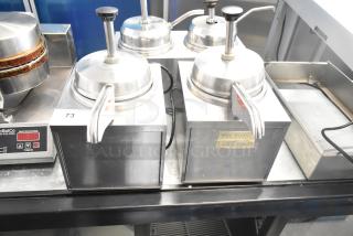 2 Star 3W countertop food warmers with pumps, stainless steel, 120 volts, 1 phase, model 3W, used condition.