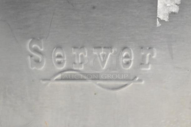Server TWIN FS Food Warmer; two wells, with pump; 120 volts, 1 phase; embossed "Server" logo on metal surface.