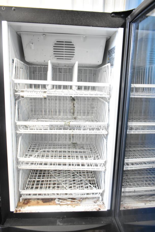 2023 Minus Forty commercial single door freezer, model 09M-USGF-X1-1C000-BUNNY, visible interior shelves, 115V, 1 phase.