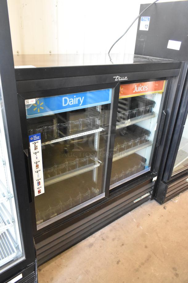 2019 True GDM-41SL-48-HC-LD 2 Door Cooler Merchandiser, clear doors, dairy and juice labels, excellent condition.