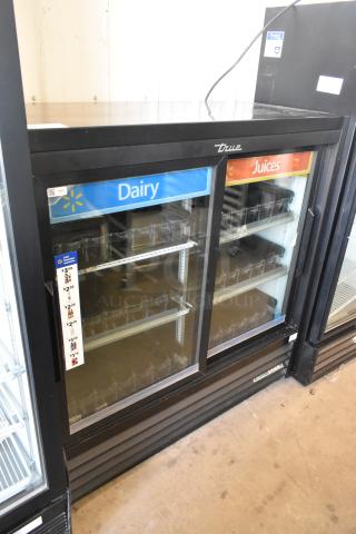 2019 True GDM-41SL-48-HC-LD 2 Door Cooler Merchandiser, clear doors, dairy and juice labels, excellent condition.