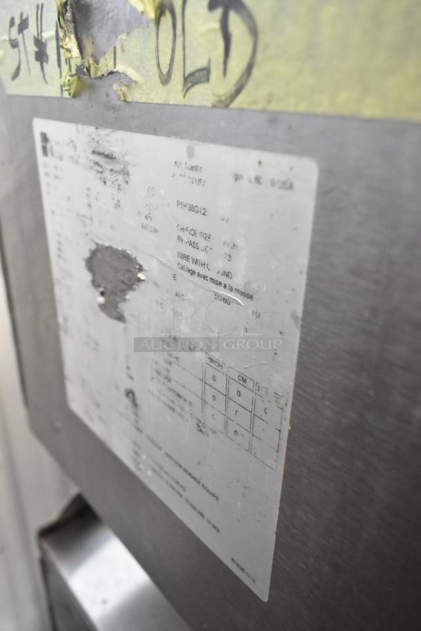 Middleby Marshall PS638G commercial conveyor pizza oven label, indicating model and specifications. 89,000 BTU.