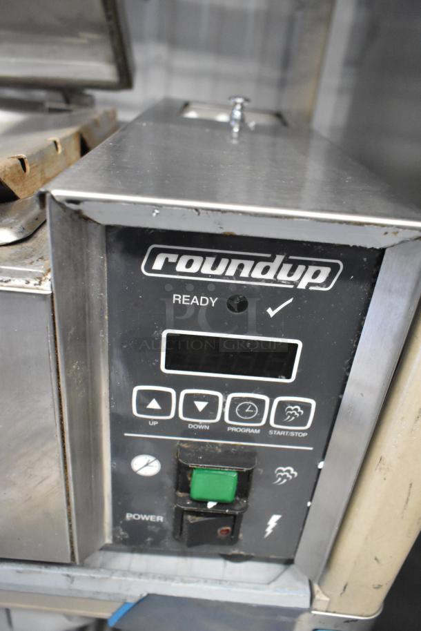 Roundup DFWT-150CF Commercial Deluxe Food Warmer, 120V, black control panel, good condition, front view.