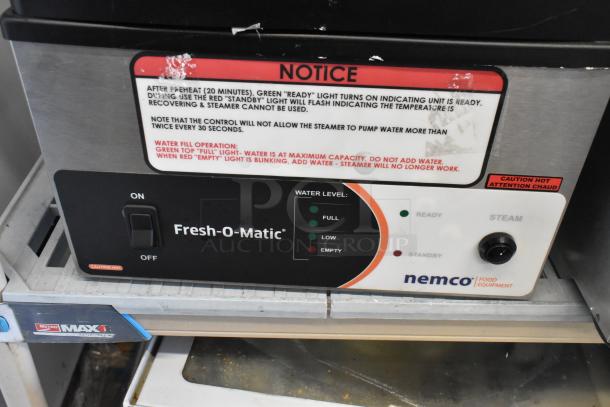 2023 Nemco 6625B Fresh-O-Matic Commercial Steamer, 120V, 1 phase, visible controls and indicator lights, good condition.