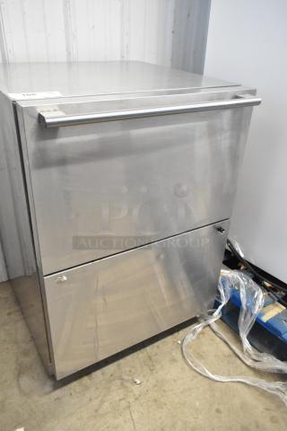 Summit SPR627OS2D undercounter cooler, 2 drawers, stainless steel, 115 volts, 1 phase, minor wear visible.