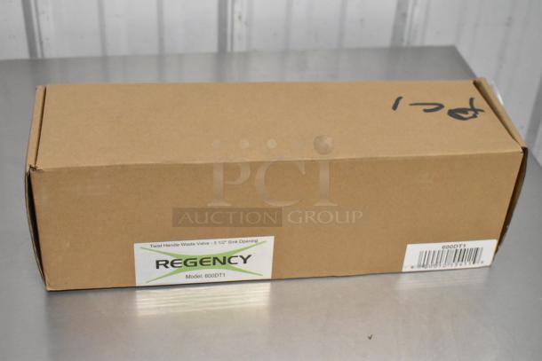 BRAND NEW Regency 600DT1 Twist Handle Waste Valve, 3 1/2" sink opening, in box. Box shows minor handling marks.