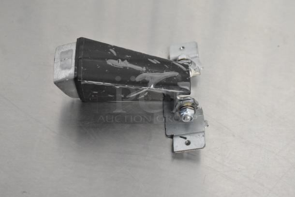 Brand new handle with scratches and two metal connectors. Some paint marks visible. Total of three items.