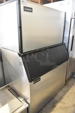 2018 Ice-O-Matic ICE1406HW7 commercial ice machine with B110PS ice bin, 208-230V, 1 phase, stainless steel, gently used.
